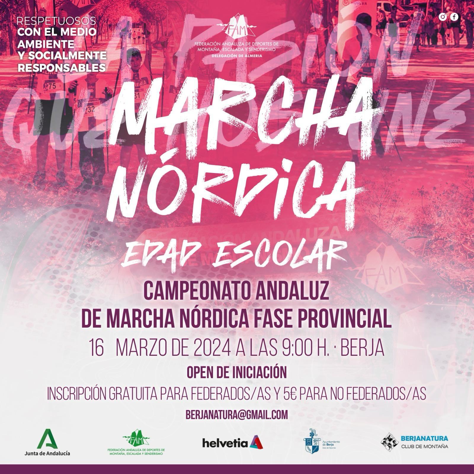 El Campeonato Andaluz de Marcha Nórdica en edad escolar llega a Castala el 16 de marzo